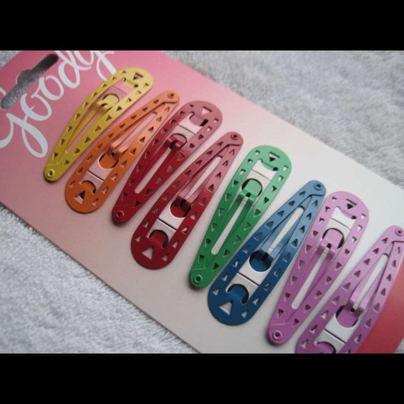 8 Goody Girls 2 1/4" Bright Matte Snap Hair Clips - Picture 2 of 5